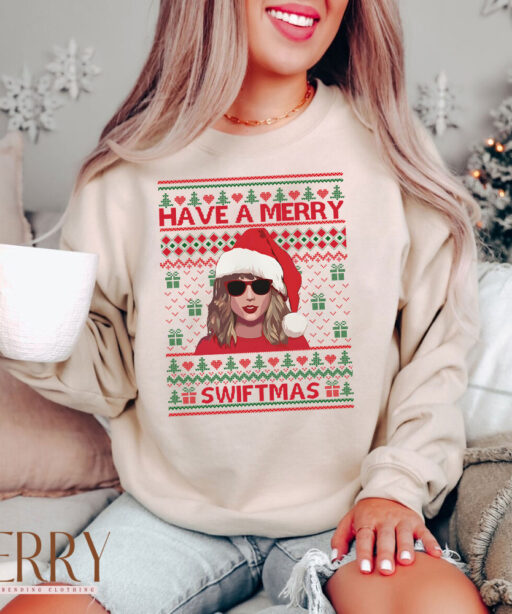 Vintage Taylor Swift Have A Merry Swiftmas Sweatshirt For Swifties, Christmas sweatshirt