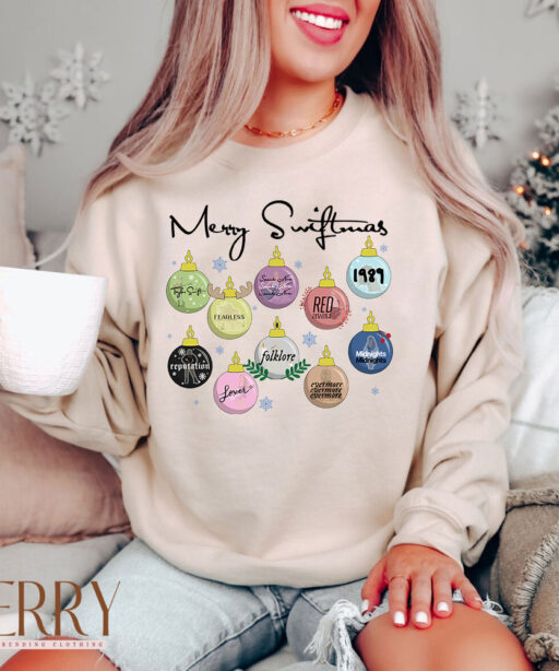 Vintage Taylor Swift Merry Swiftmas Eras Album Sweatshirt, Swiftmas Shirt