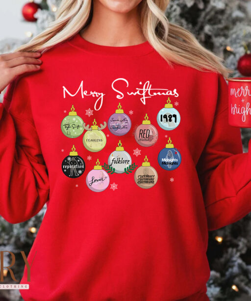 Vintage Taylor Swift Merry Swiftmas Eras Album Sweatshirt, Swiftmas Shirt