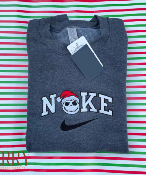Jack Santa Hat Disney Christmas Nike Embroidered Sweatshirt