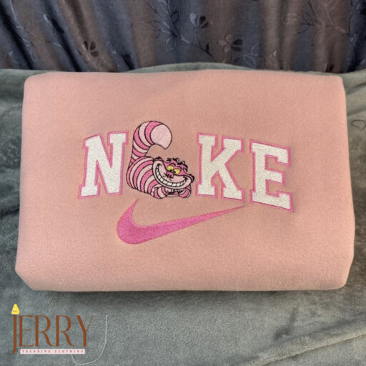 Cheshire Cat Alice in Wonderland Disney Nike Embroidered Sweatshirt