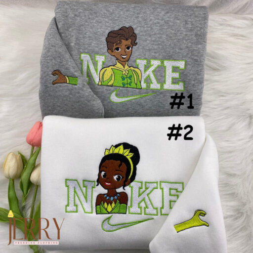 Chibi Tiana And Naveen The Princess and the Frog Disney Nike Embroidered Sweatshirt