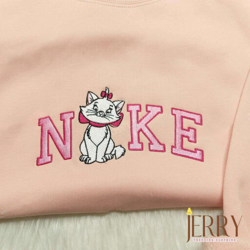Marie Cat Nike Embroidered Sweatshirt, Disneyland Family Shirts, Nike Inspired Embroidered Hoodie