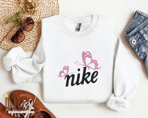 Swoosh Butterfly Nike Embroidered Sweatshirt