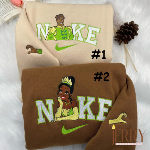 Tiana And Naveen The Princess and the Frog Disney Nike Embroidered Sweatshirt, Valentines Day Gifts For Couples