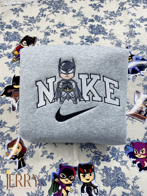 Cheap Catwomen And Batman Nike Embroidered Sweatshirt, Valentines Day Gift For Couple