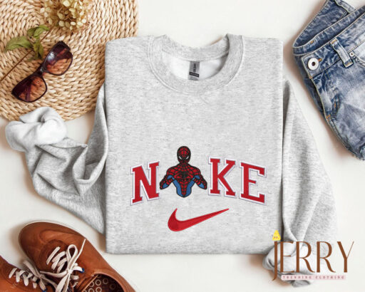 Cute Spiderman Disney Nike Embroidered Sweatshirt, Valentines Day Gifts