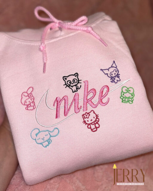 Hello Kitty or Kurumi Nike Embroidered Sweatshirt