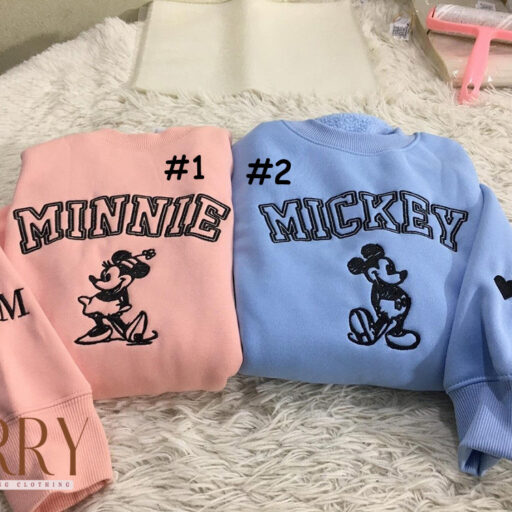 Mickey and Minnie Matching Embroidered Hoodies, Valentines Day Gifts For Couples