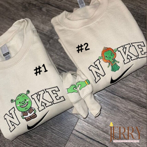 Shrek And Fiona Disney Nike Embroidered Sweatshirt, Valentines Day Gifts For Couples