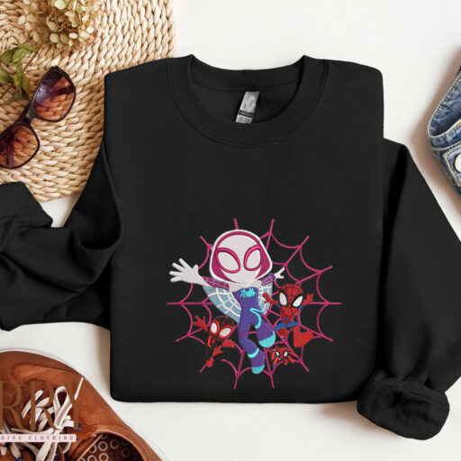 Spidermans And Gwen Stacy Disney Embroidered Sweatshirt