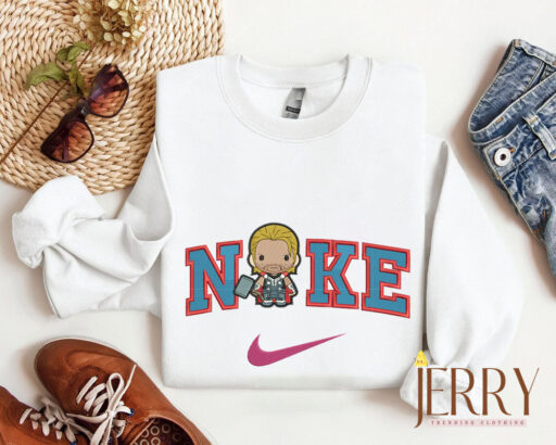 Thor Chibi Nike Embroidered Sweatshirt, Hoodie Nike Embroidered