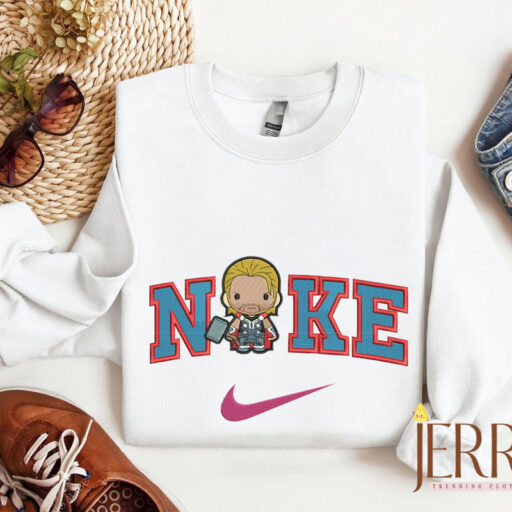 Thor Chibi Nike Embroidered Sweatshirt, Hoodie Nike Embroidered