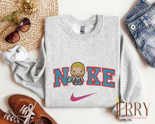 Thor Chibi Nike Embroidered Sweatshirt, Hoodie Nike Embroidered