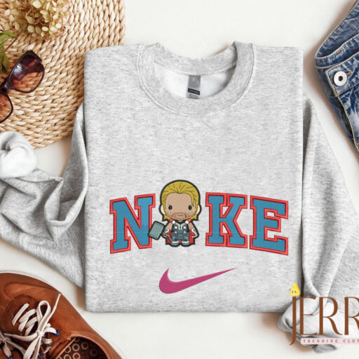 Thor Chibi Nike Embroidered Sweatshirt, Hoodie Nike Embroidered