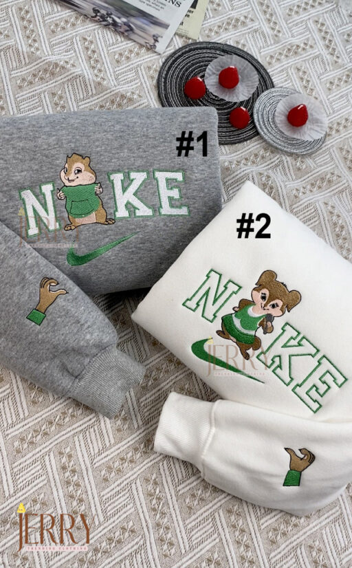 Eleanor And Theodore And The Chipmunks Nike Embroidered Sweatshirt, Valentines Day Gifts For Couples