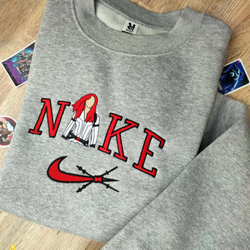 Marvel Avengers Black Widow Nike Embroidered Sweatshirt, Nike Crewneck Embroidered