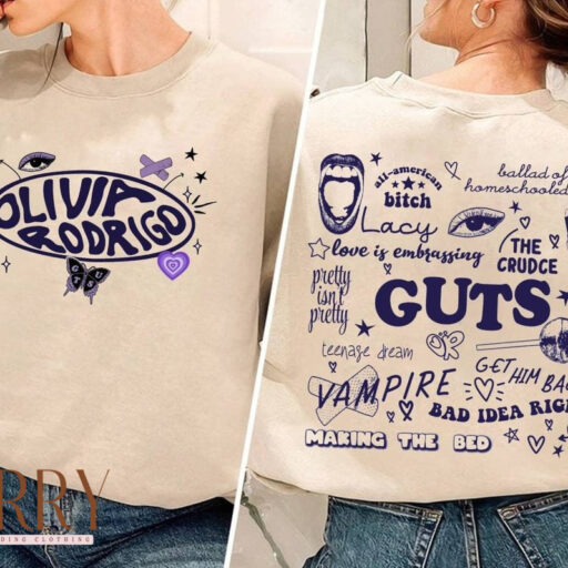 Olivia Rodrigo Guts Tour Tracklist Shirt, Olivia Rodrigo Merch