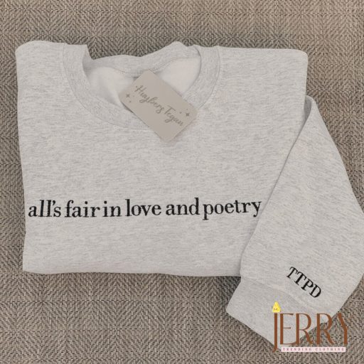 Embroidered The Tortured Poets Department Shirt, Gift For Swiftie, Embroidered Shirt, Poets Department, All's Fair in Love , TTPD New Album