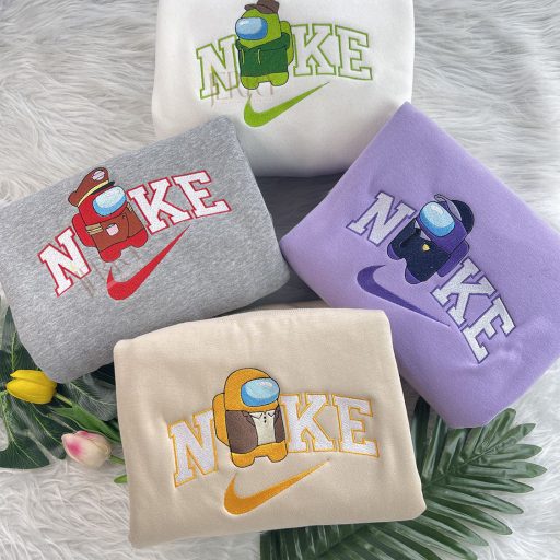 Among Us Animated Nike Embroidered Sweatshirt, Matching Embroidered Hoodies