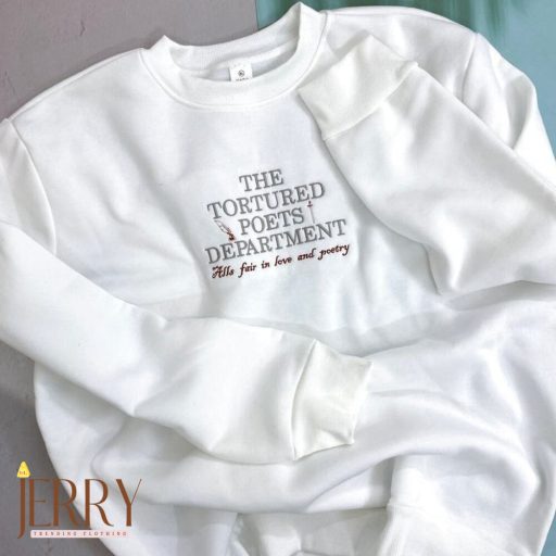 Embroidered The Tortured Poets Department Shirt, Gift For Swiftie, Embroidered Shirt, Poets Department, Taylor Merch, TTPD New Album