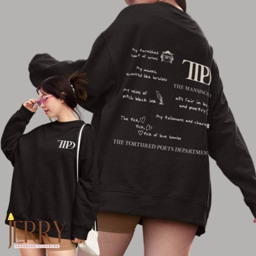 The Tortured Poets Department Sweatshirt, New Album Swiftie Tee Tops Sweatshirt, New Album Sweatshirt, Swiftie Fan Gift,TTPD Crewneck 2 Side