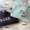 Bunny And Lola Cartoon Embroidered Nike Embroidered Sweatshirt, Nike Embroidery Matching