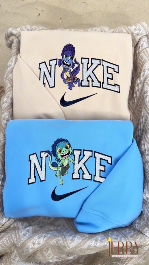 Cute Alberto And Luca Pixar Disney Nike Embroidered Sweatshirt, Nike Embroidery Matching