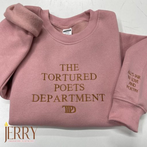 The Tortured Poets Department Embroidered Sweatshirt, Gift For Fan, Taylor Swift New Album Sweatshirt, Taylor Swift Swiftie Concert Tee, Taylor Swift Merch