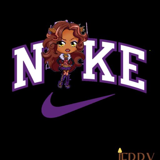 Cute Draculaura And Clawdeen Wolf Chibi Monster High Nike Embroidered Sweatshirt, Best Gift For Besties