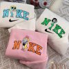 Cute Powerpuff Girls Nike Embroidered Sweatshirts, Nike Couple Embroidery, Best Gift For Besties