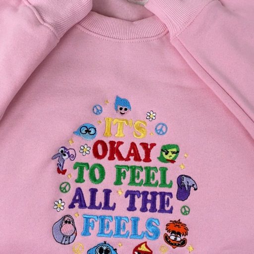 It's Okay To Feel All The Feels Inside Out Embroidered Sweatshirt