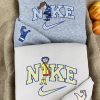 Coraline and Wybie Lovat Nike Embroidered Sweatshirts, Nike Couple Embroidery, Halloween Embroidered Sweatshirt