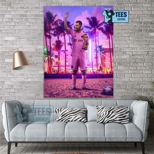 Cheap 2023 Leo Messi Inter Miami Poster Wall Art