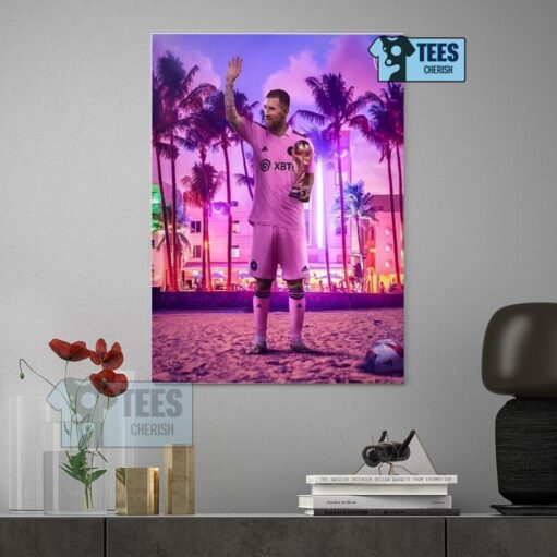 Cheap 2023 Leo Messi Inter Miami Poster Wall Art