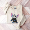 Spooky Stich Cosplay Jack Skellington Embroidered Halloween Sweatshirt, Disney Halloween Sweatshirt