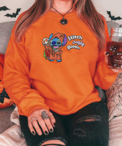 Spooky Embroidered Stich Disney Halloween Sweatshirt, Halloween Embroidered Sweatshirt