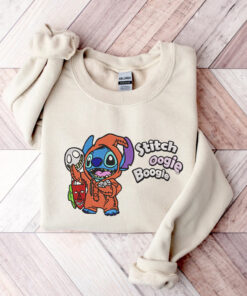 Spooky Embroidered Stich Disney Halloween Sweatshirt, Halloween Embroidered Sweatshirt