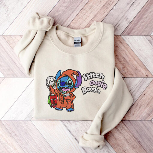 Spooky Embroidered Stich Disney Halloween Sweatshirt, Halloween Embroidered Sweatshirt