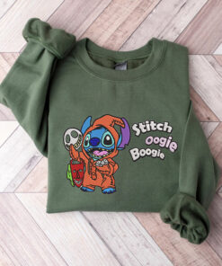 Spooky Embroidered Stich Disney Halloween Sweatshirt, Halloween Embroidered Sweatshirt