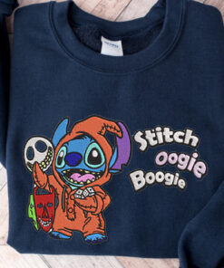 Spooky Embroidered Stich Disney Halloween Sweatshirt, Halloween Embroidered Sweatshirt