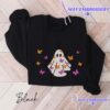 Cheap Butterfly Ghost Embroidered Halloween Sweatshirt, Halloween Gifts For Adults