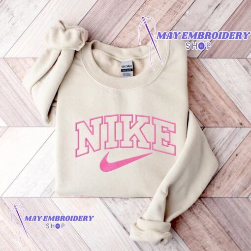 Cheap Pink Nike Logo Embroidered Sweatshirt, Christmas Presents For Her