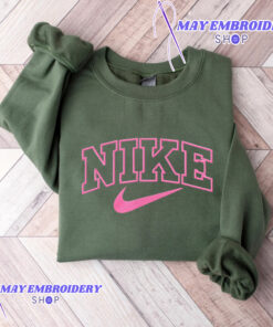 Cheap Pink Nike Logo Embroidered Sweatshirt, Christmas Presents For Her