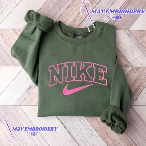 Cheap Pink Nike Logo Embroidered Sweatshirt, Christmas Presents For Her