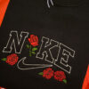 Cheap Red Rose Nike Embroidered Crewneck Sweatshirt,