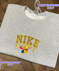 Vintage Winnie The Pooh Drip Logo Nike Embroidered Sweatshirt For Christmas