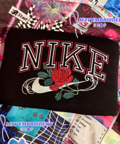 Vintage Nike Rose Embroidered Sweatshirt, Christmas Presents For Mom