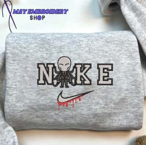 Horror Slender Man Nike Embroidered Halloween Sweatshirt, Nike Halloween Sweatshirt