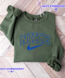 Cheap Blue Nike Logo Embroidered Sweatshirt, Christmas Presents For Her